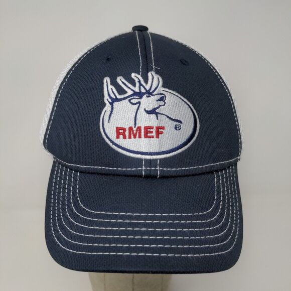 RMEF Rocky Mountain Elk Foundation Slideback Hat Blue OSFM Embroidered Logo - Picture 3 of 11